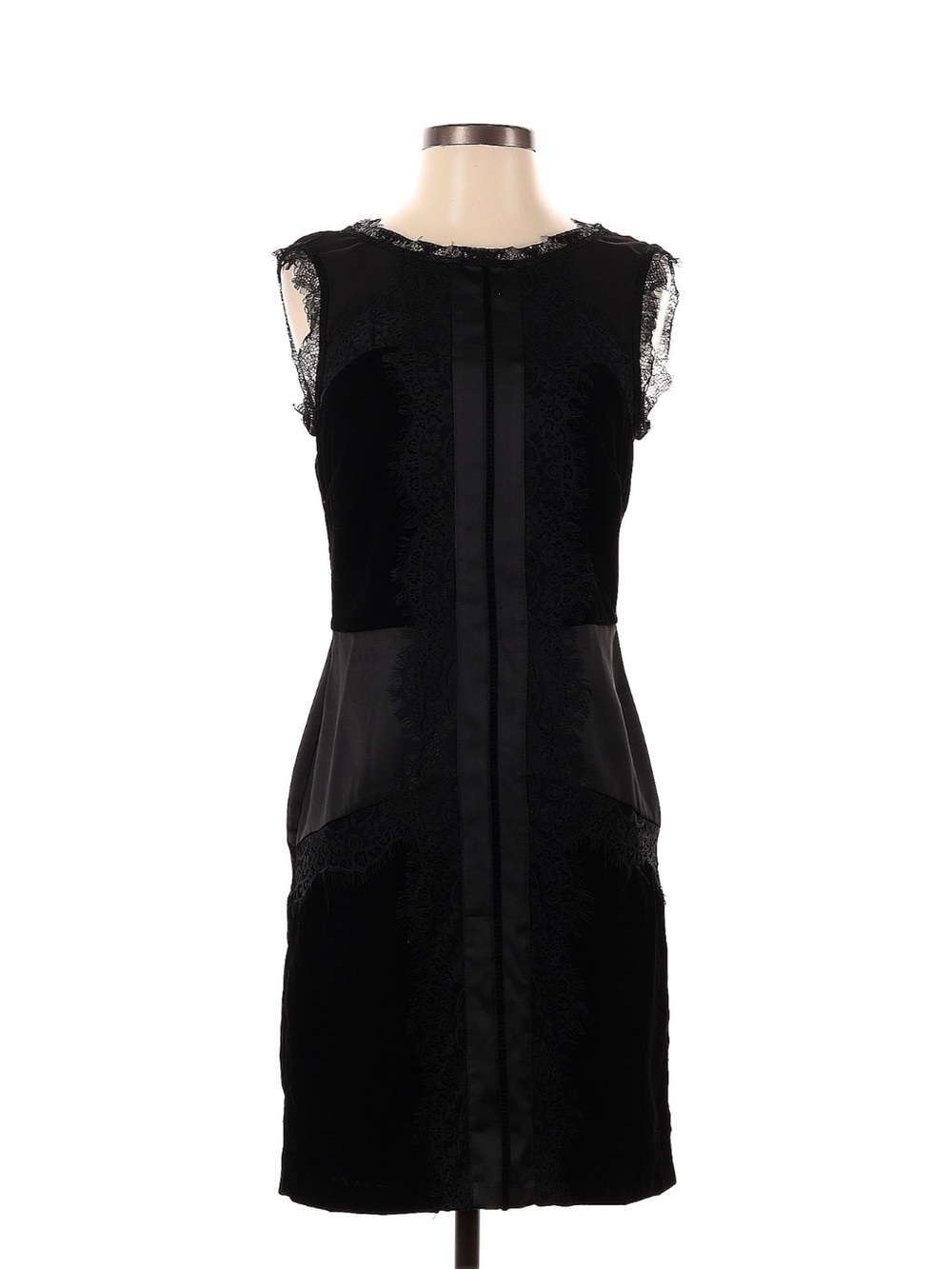 White House Black Market Black Lace-Trim Sheath Dress